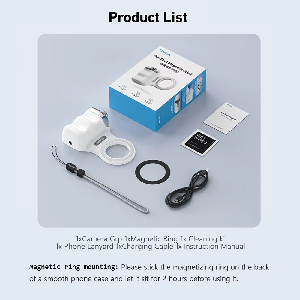 TELESIN Magnetic Hand Grip 2|Phone Camera Phone Holder |Shooting Aid For Android And iOS Phone