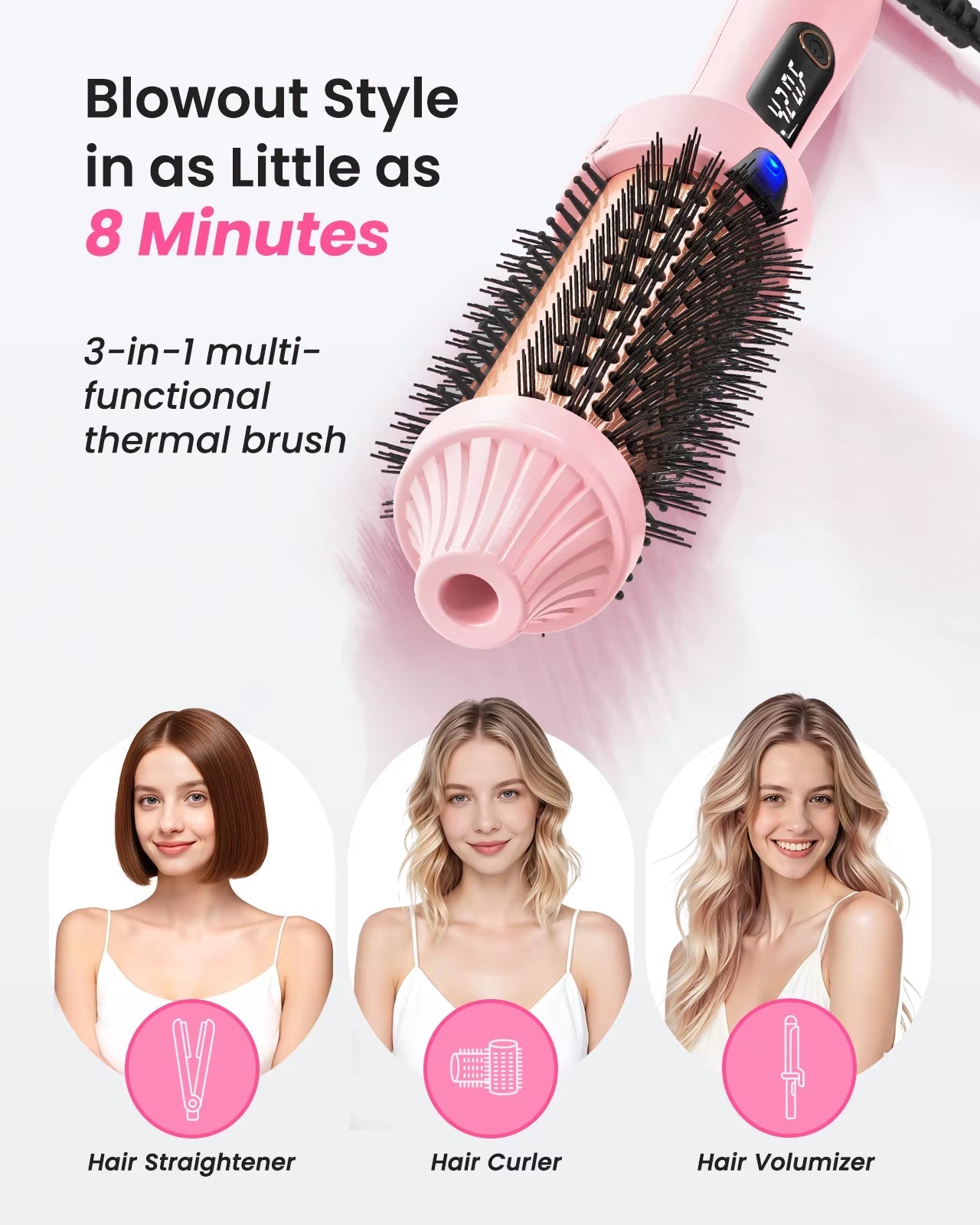 Dual Voltage Thermal Brush Curling And Straightening Brush