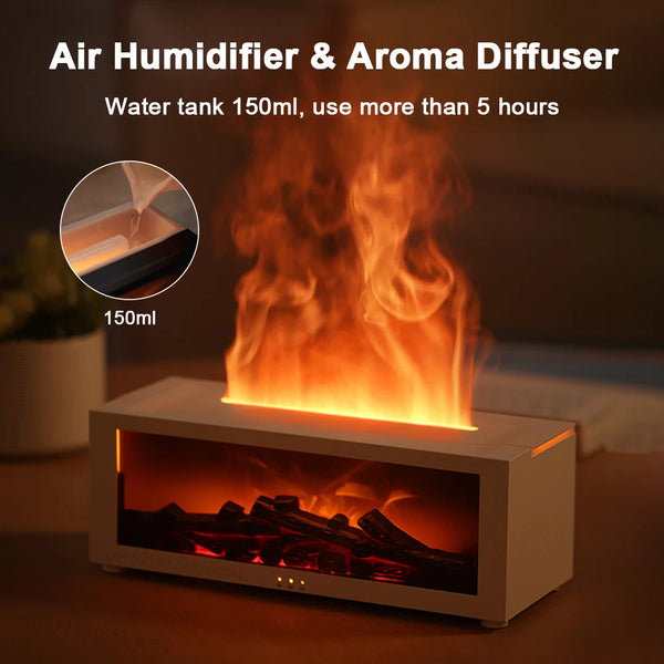 Humidifier Flame Automatic Fragrance Diffuser With LED Light Remote Control