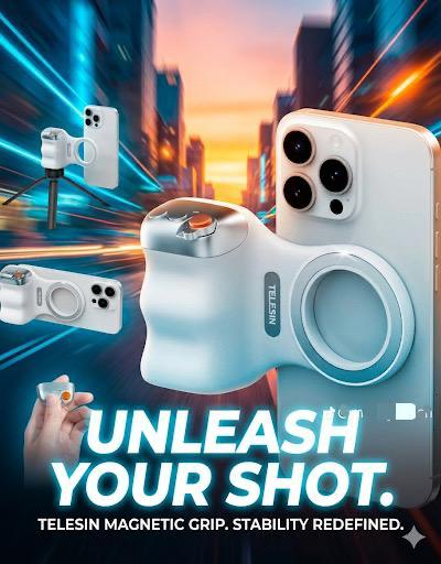TELESIN Magnetic Hand Grip 2|Phone Camera Phone Holder |Shooting Aid For Android And iOS Phone