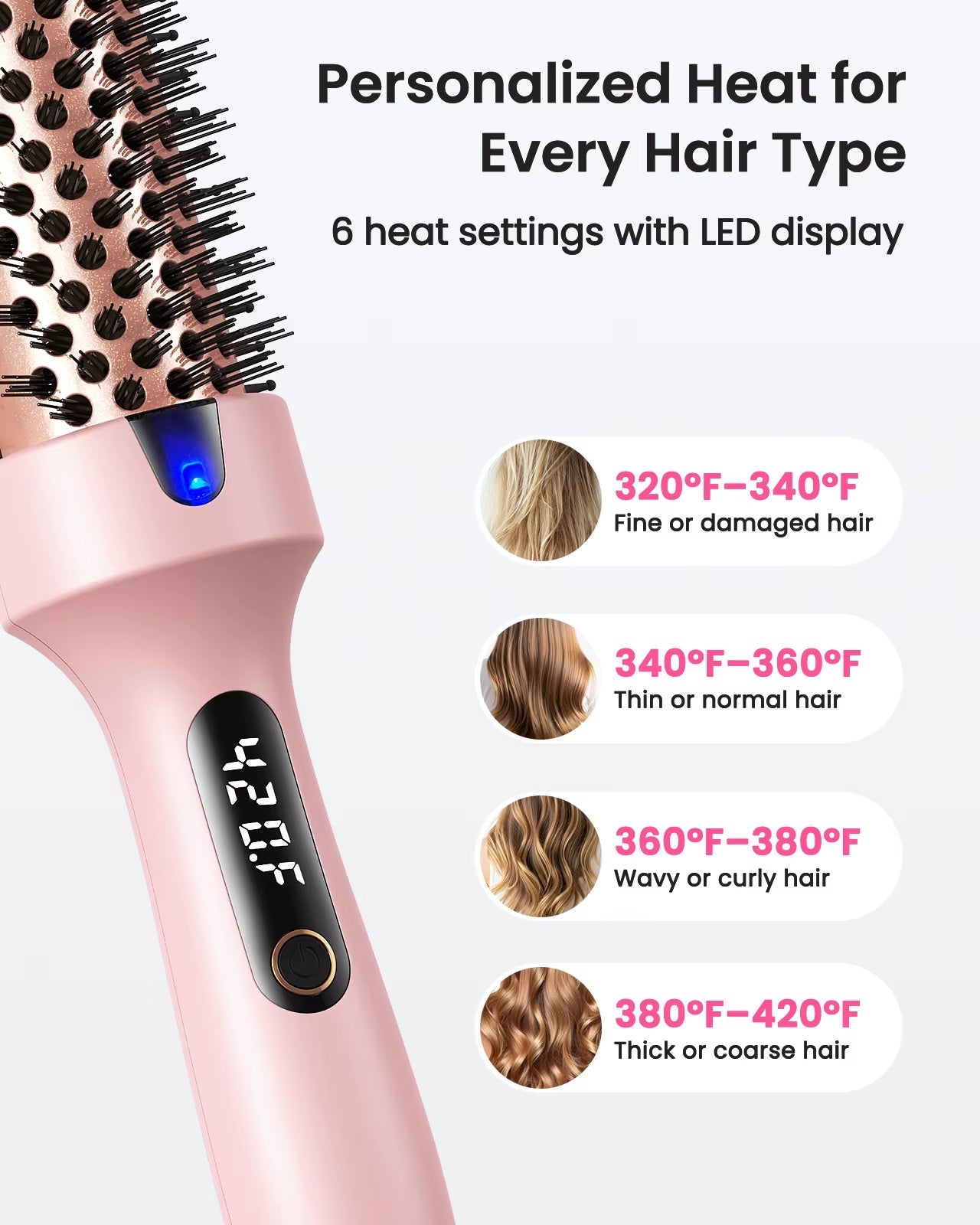 Dual Voltage Thermal Brush Curling And Straightening Brush